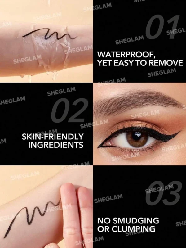 خط چشم ماژیکی ضدآب شیگلم SHEGLAM Pro Precision waterproof liquid eyeliner - Image 4