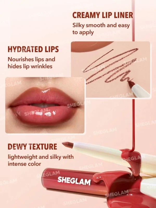 لیپ گلاس براق و خط لب دوسر شیگلم Lip Rules Liner & Gloss Pen - Image 3