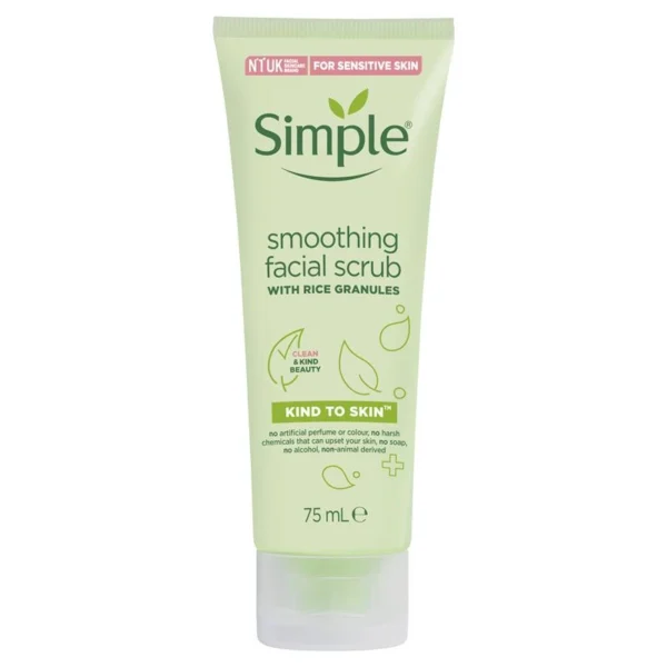 اسکراب روشن کننده برنج سفید سیمپل 75 میل مدل Smoothing Facial Scrub